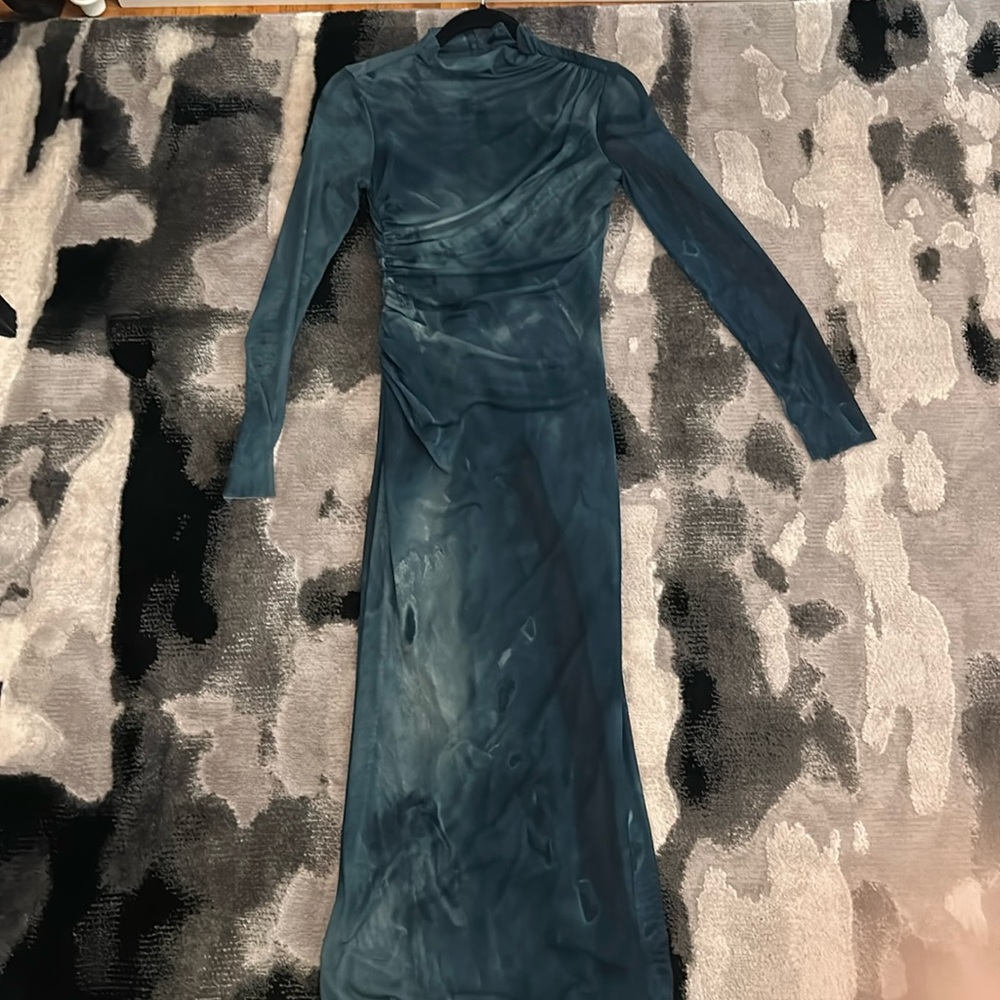 Zara long sleeve tie dye maxi dress